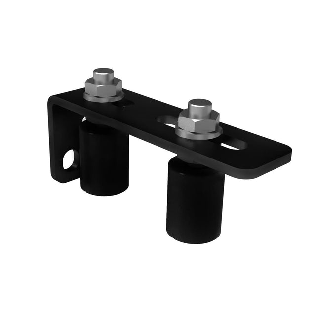 Nilon bevonatos támasztógörgő-konzolon, Zn, fekete