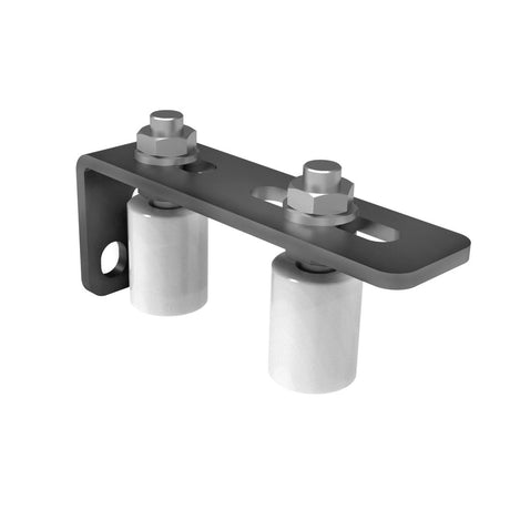 Nilon bevonatos támasztógörgő-konzolon, Zn, antracit