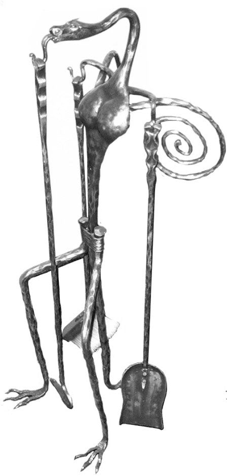 Kovácsoltvas sárkány-Kandalló kiegészítő h1000mm