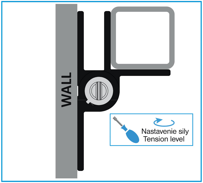 Kétirányba nyíló rugószsanér Aluminium, falra szerelés