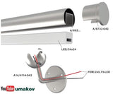 LED-es beépítet kapaszkodómegvilágítás 24VDC