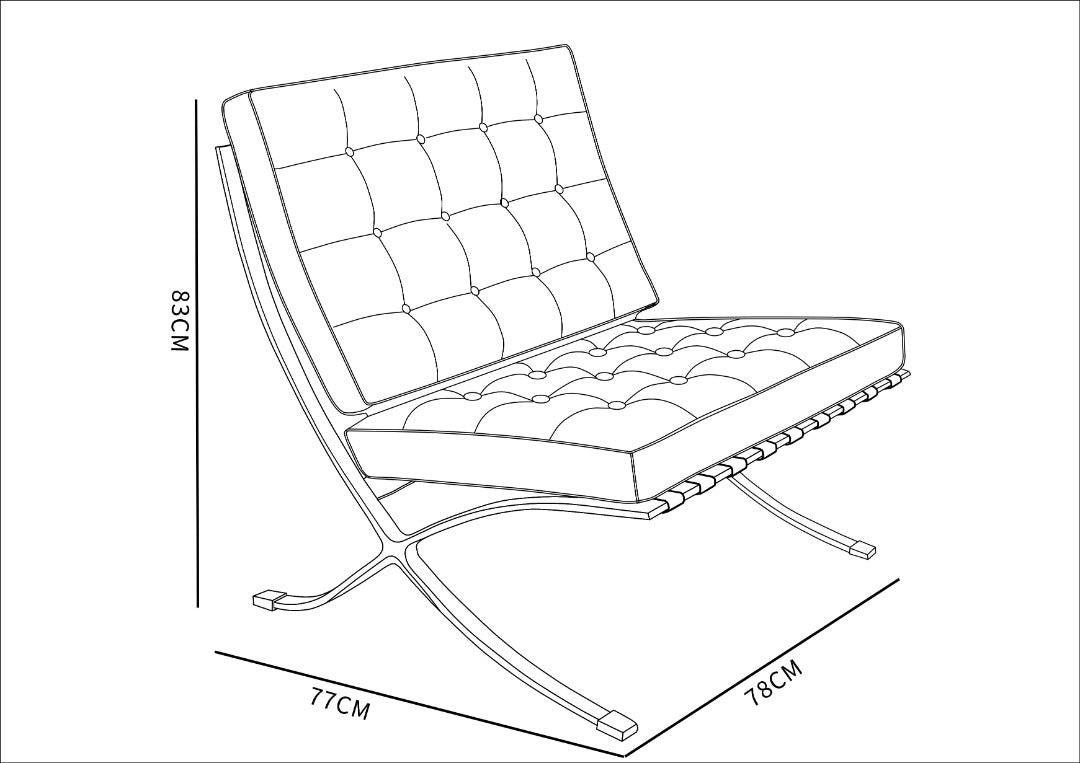 Bőrfotel Spanyol barcelona Design replik