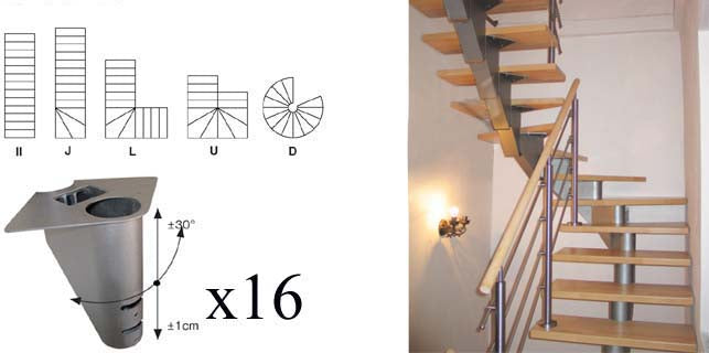 Lánclépcső váz  elemgarnitúra V 3040-V min 2740mm