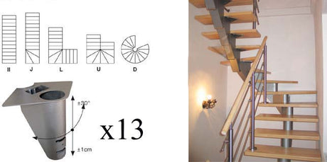 Lánclépcső váz elemgarnitúra V 2500mm Vmin 2260mm