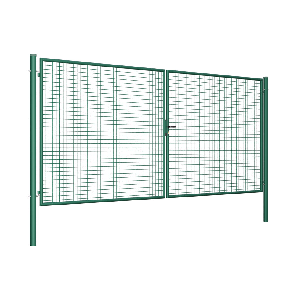 Brána 2kr. ROUND ZnPVC 4000x1800mm, D75mm, zelená