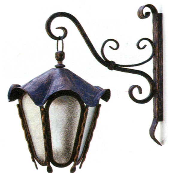 Lámpás-falra 460x400mm, Fe, patina Cu