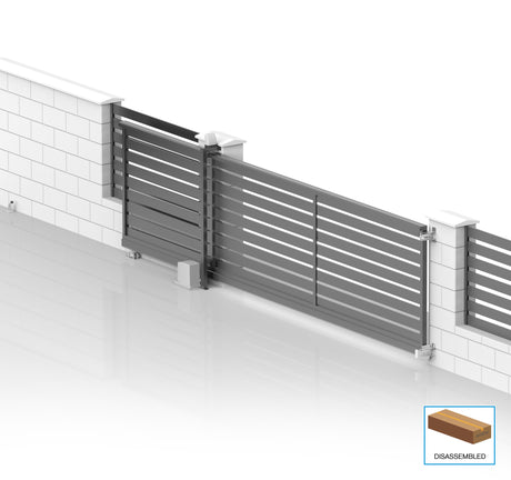 Önhordó tolókapu 6x2,125m 20x100 R7016 kitöltéssel - készlet