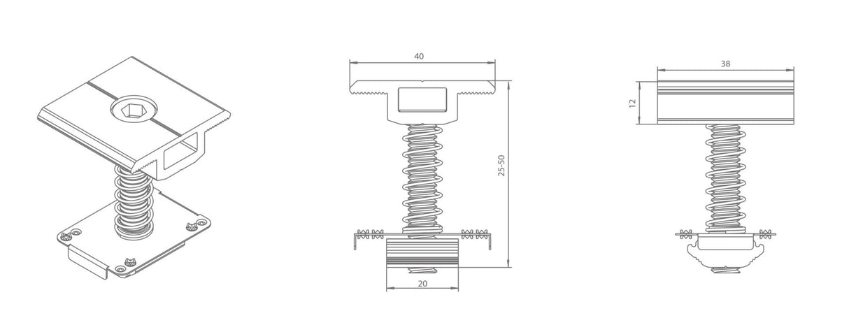 Köztes leszorító FV panel 30-40 mm keretéhez