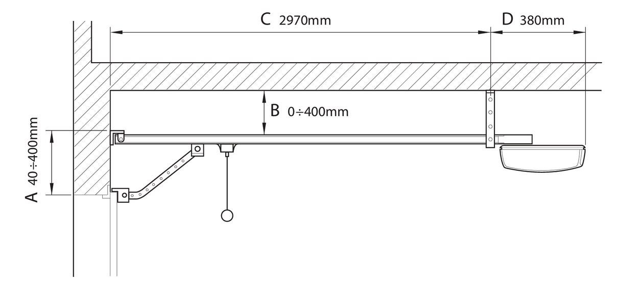 SPIN garázshajtás sín nélkül, max 17,5 m2