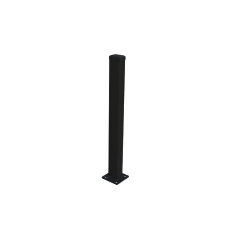 Horganyzott oszlop 60x40 mm talppal és PVC sapkával, 1400 mm - Fekete RAL 9005