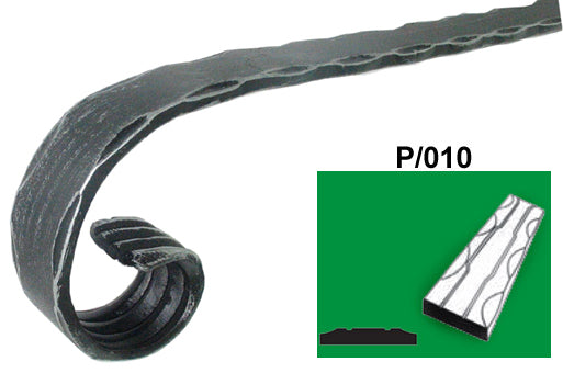 Kovácsoltvas korlátvég h120, L200mm, P/010-40x8