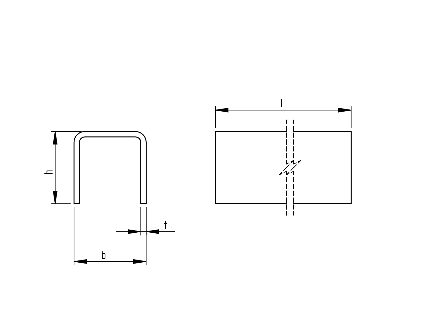 U-profill-hengerelt szénacél 40x40x3mm L3m