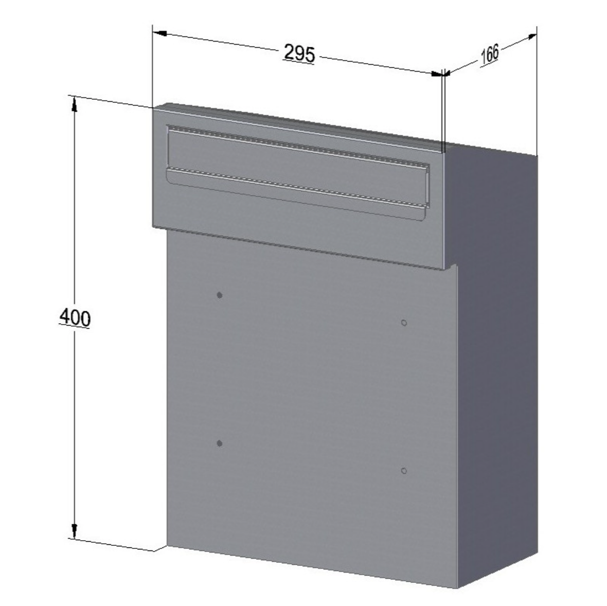 Built-in Mailbox with Stainless Steel Front Panel, Anthracite