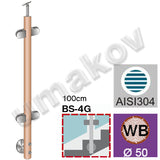 Bükk köztes oldali korlátoszlop lépcsőre4üvegfogós