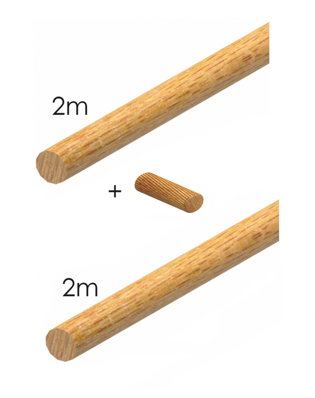 Korlát karfa- natúr bükk, 2m+2m