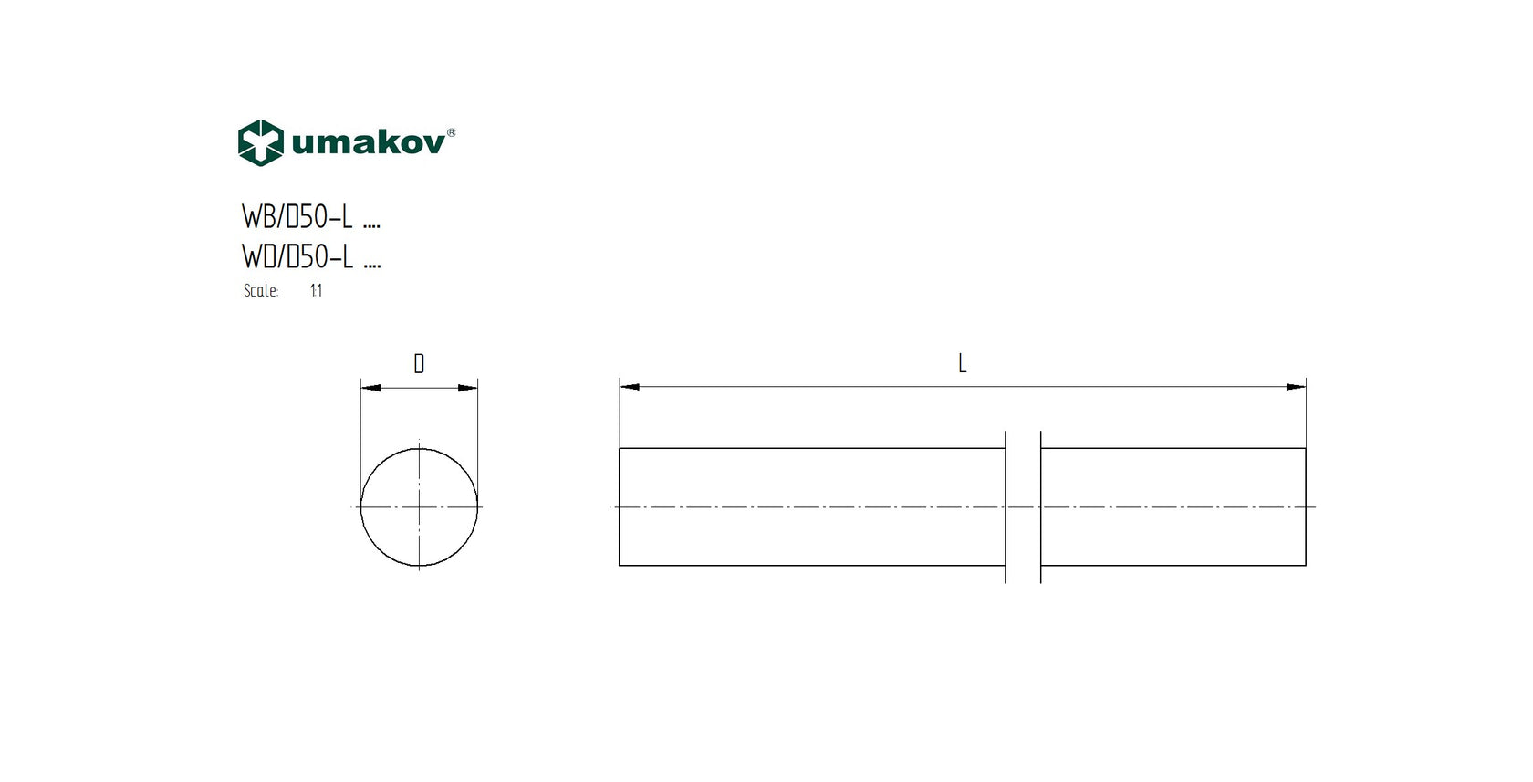 Korlát karfa- natúr bükk, D50/L3000mm