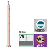 Felső rögzítésű natúr bükk köroszlop pálcatartóval