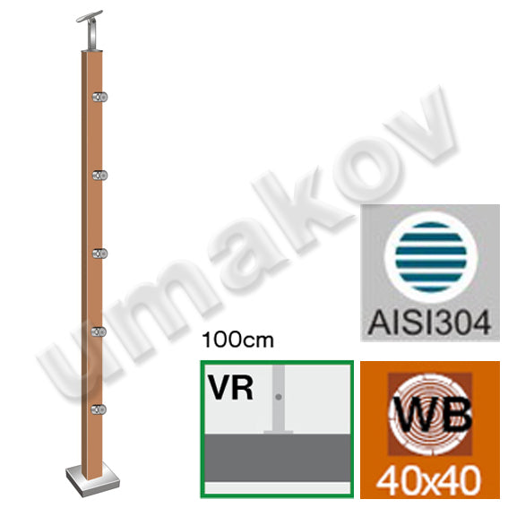 Natúr bükk korlátoszlop