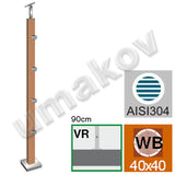 Natúr bükk korlátoszlop BUK (BEECH) JP 40x40mm