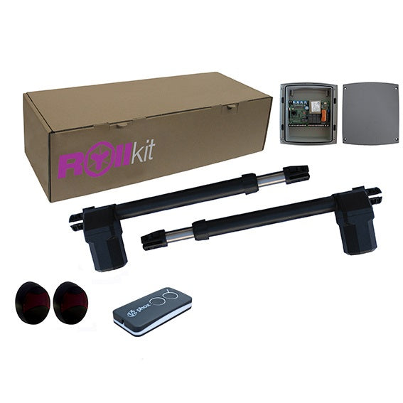 Rollkit meghajtó kétszárnyú kapuhoz, készlet fotocellákkal