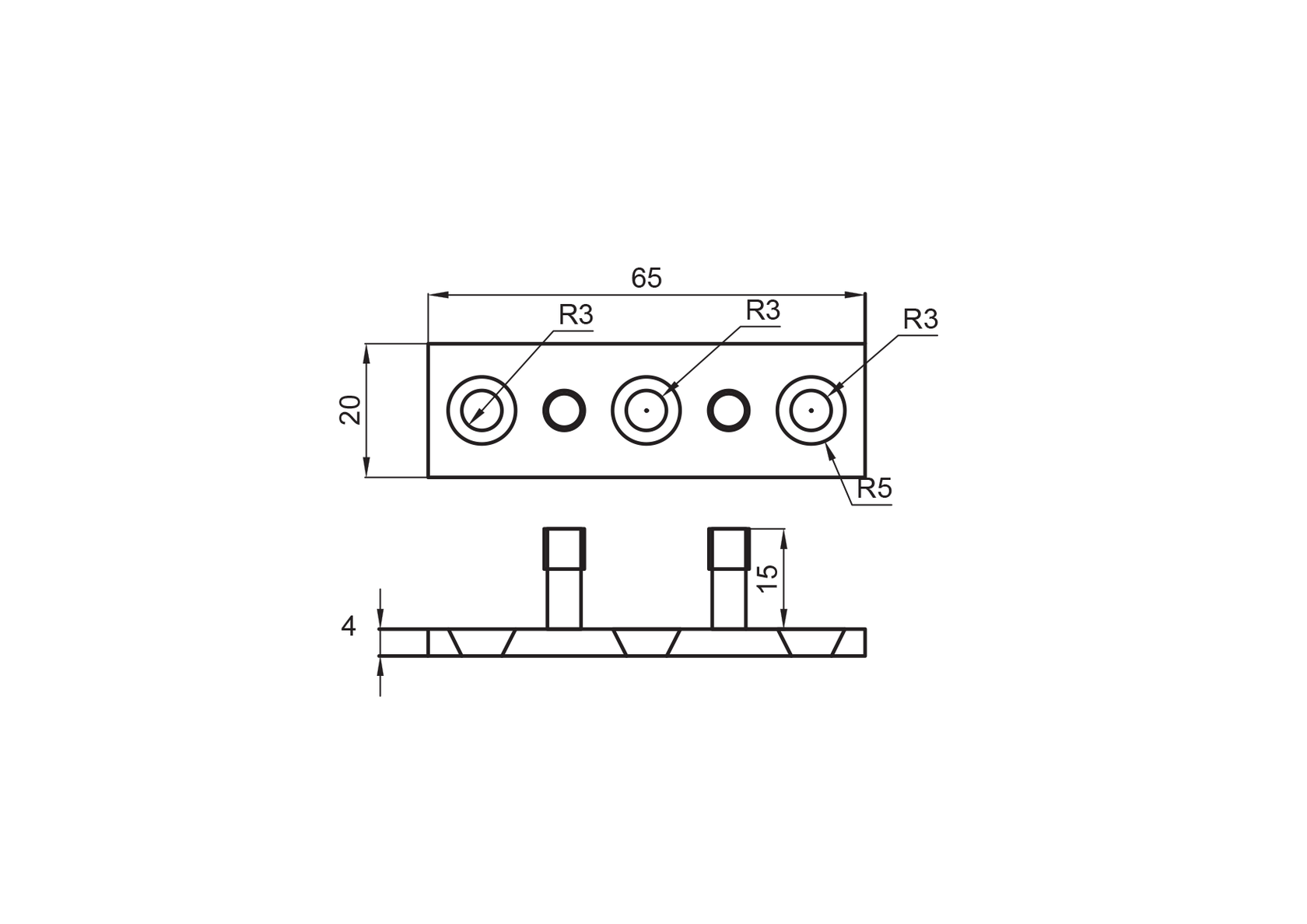 Tolóajtó alsó megvezető. Rozsdamentes