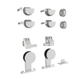 Tolóajtó vasalat garnitúra -vezetőcsőre INOX