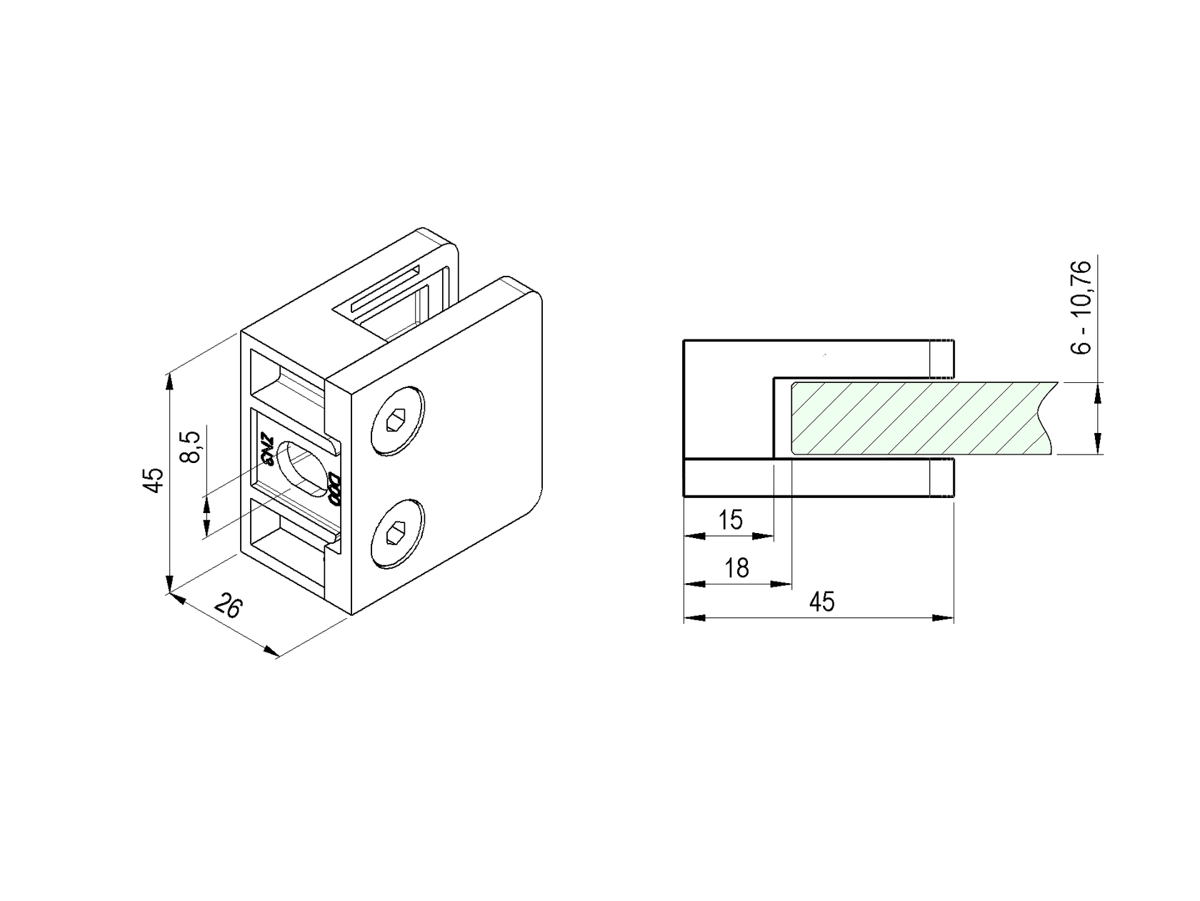 Tengelyirányú üvegmegfogók