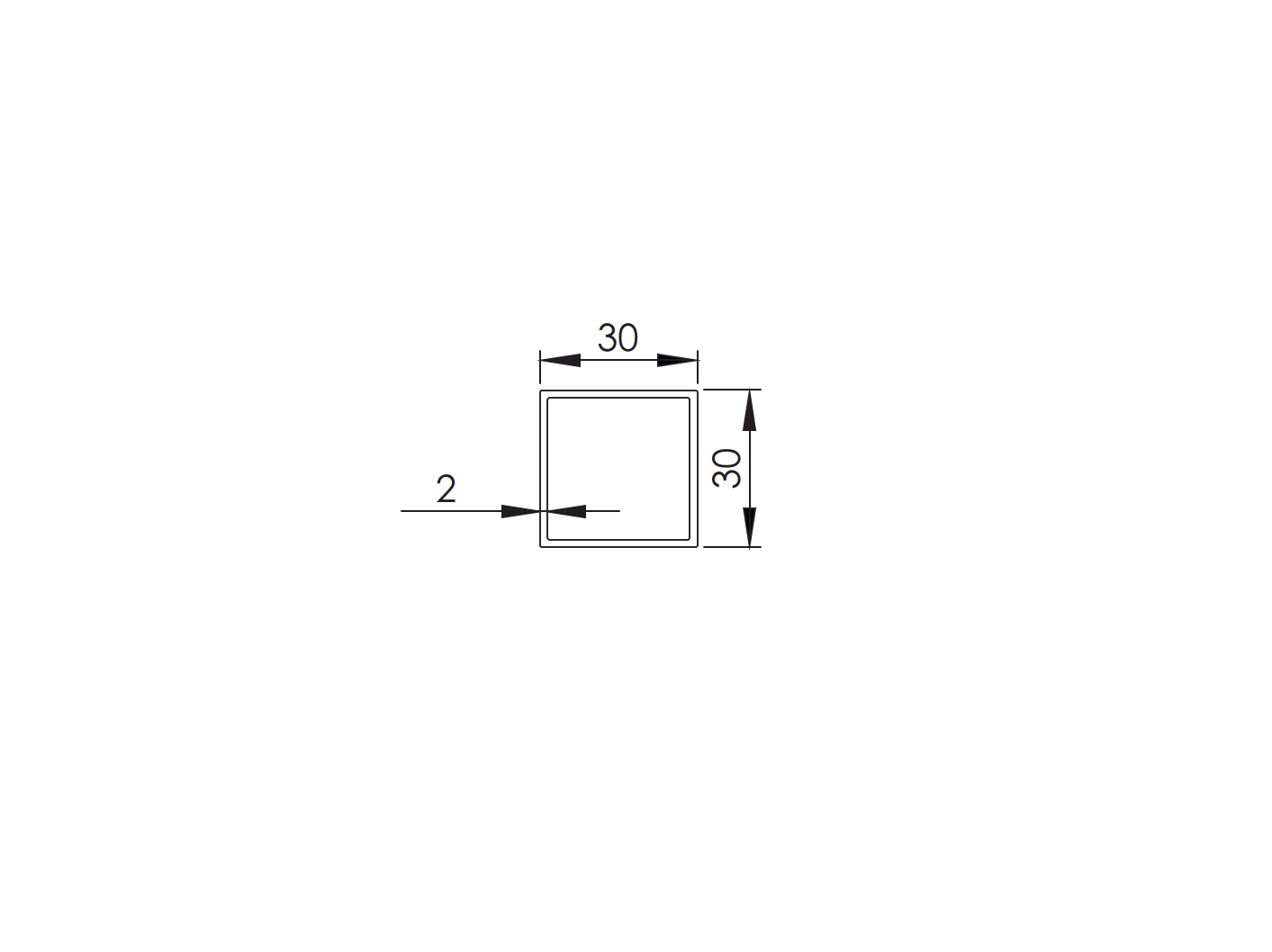 Profil pozinkovaný JP 30 x 30 x 2 mm - 6000