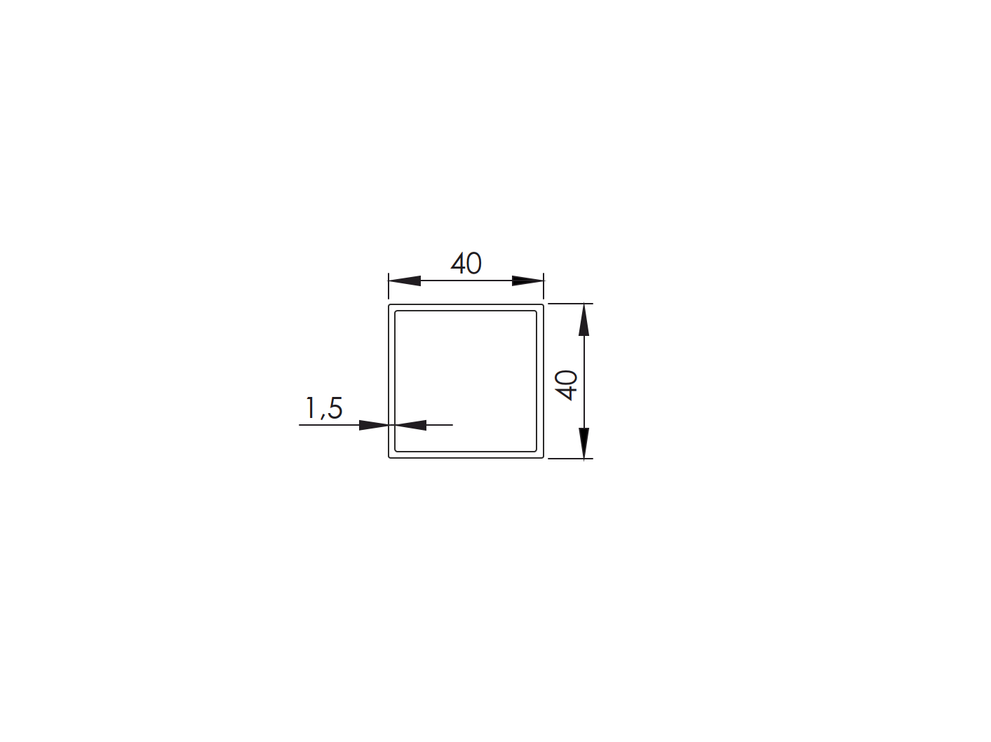 Horganyzott profil JP 40x40x1,5mm-6000