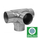 Négyágú T-idom körszelvény kapaszkodóhoz