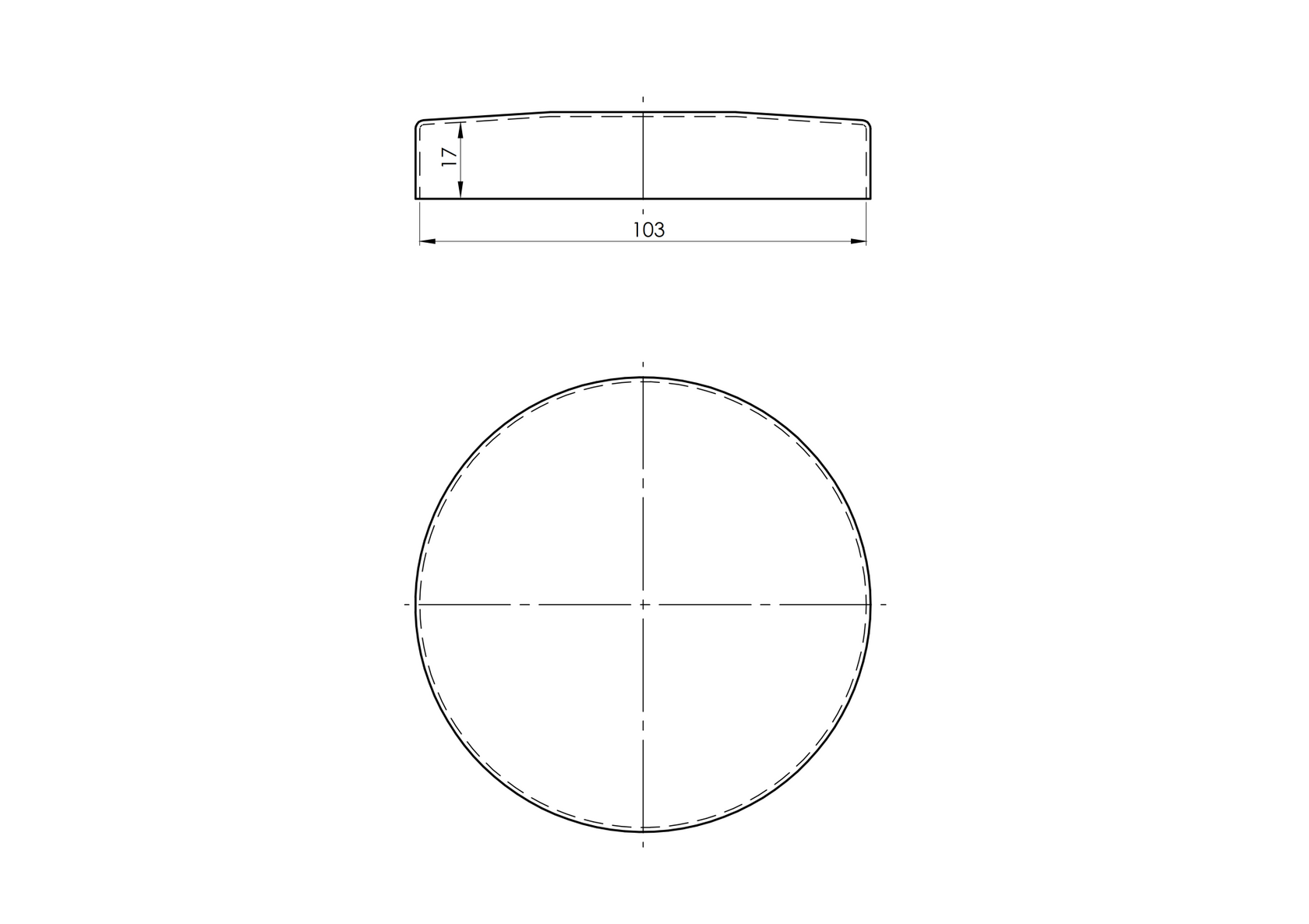 Rozetta - rozsdamentes, kerek, nyílás nélküli