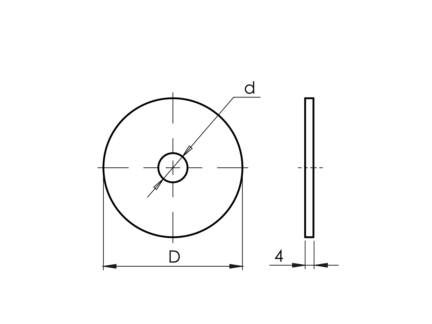 Rozsdamentes korong-közepéfuratos