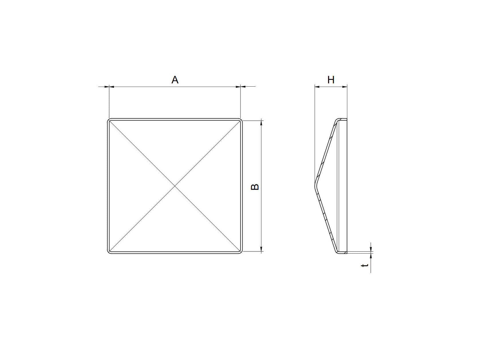 Véglezáró zártszelvényre 60x60