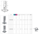 Spigot mini oszlop vonalmenti üvegkorláthoz