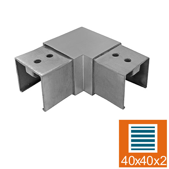 Négyzet alakú korlát-vízszintes sarok