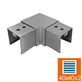 Négyzet alakú korlát-vízszintes sarok