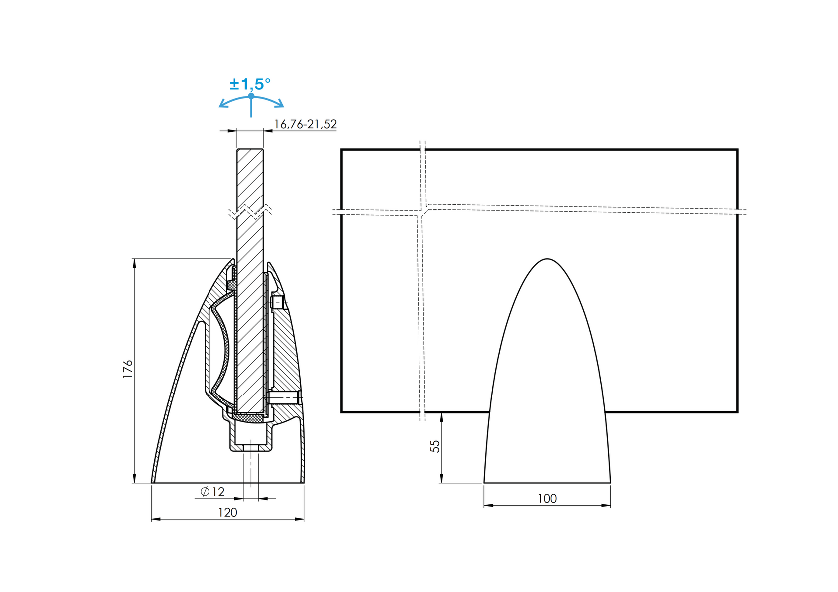 Állítható spigot - üvegtartó láb