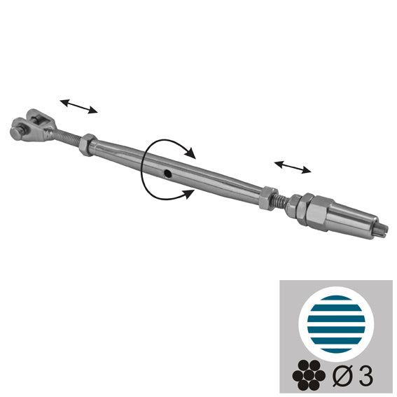 Rozsdam. beltéri 3mm sodronyfeszítő