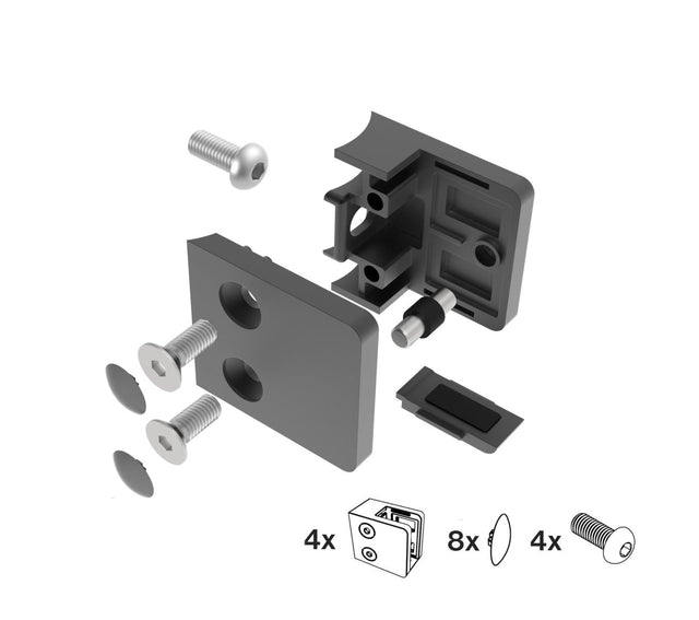 Rozsdamentes üvegtámpontmegfogó-köroszlopra