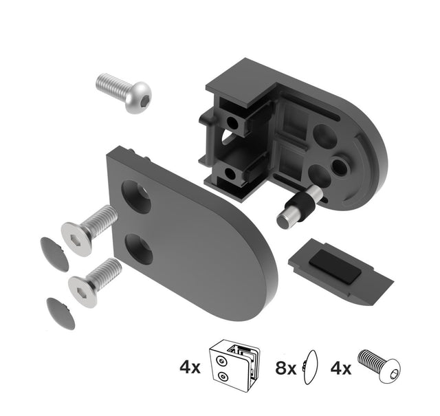 Rozsdamentes üvegtámpontmegfogó-zártszelvényre