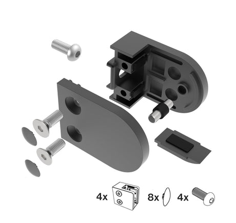 Rozsdamentes üvegtámpontmegfogó-zártszelvényre