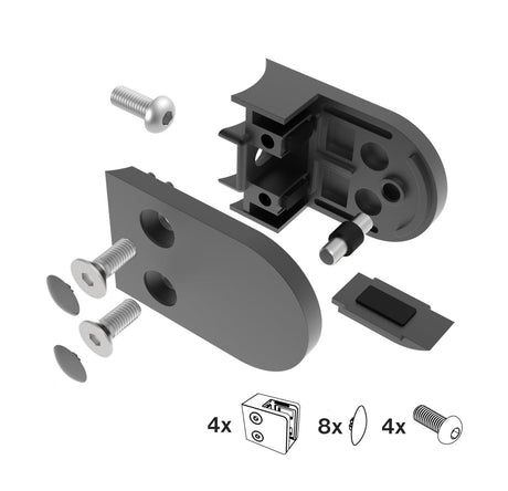Rozsdamentes üvegtámpontmegfogó-köroszlopra