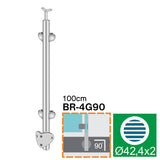 Oldalsó rögzítésű, belső sarokoszlop üvegkorláthoz