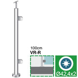 Felső rögzítésű, jobbos oszlop üvegkorláthoz