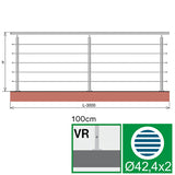 Rozsdamentes pálcás korlát (3000x1000 mm)