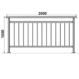 Rozsdam.függőleges osztású galériárakorlát szett