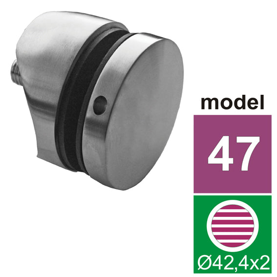 Pontüvegtartó AISI316, D42,4x2/D50/H10/T8-18/M10mm