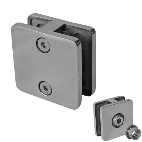 Rozsdam.polír.szögletes pontüvegfogó-zártszelv