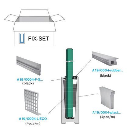 Ékelő és tömítő szett síküveghez (szürke)