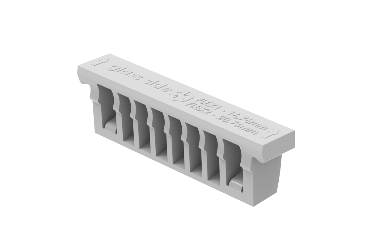 Ékelő és tömítő szett állítható rögzítésű üveghez - excenter